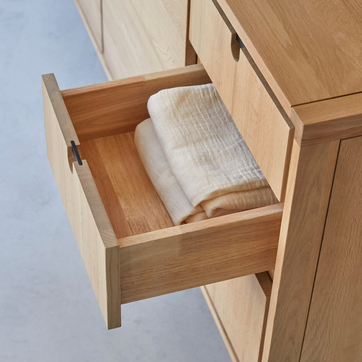 Tikamoon Jonàk sideboard in solid oak, front view