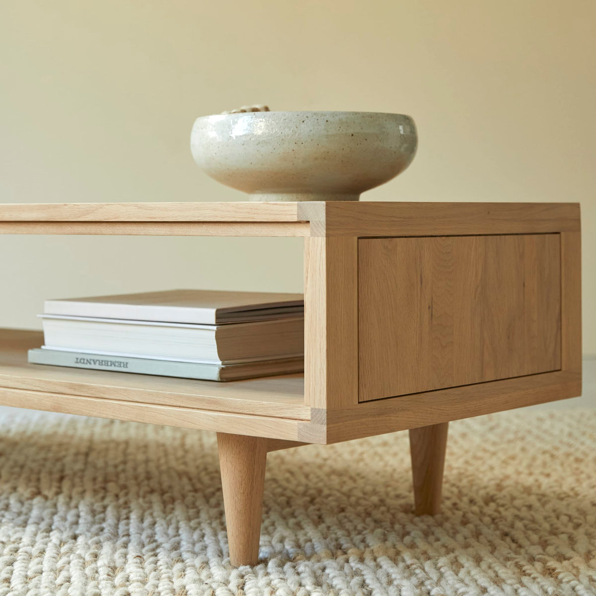Tikamoon Jonàk coffee table in solid oak, rear view