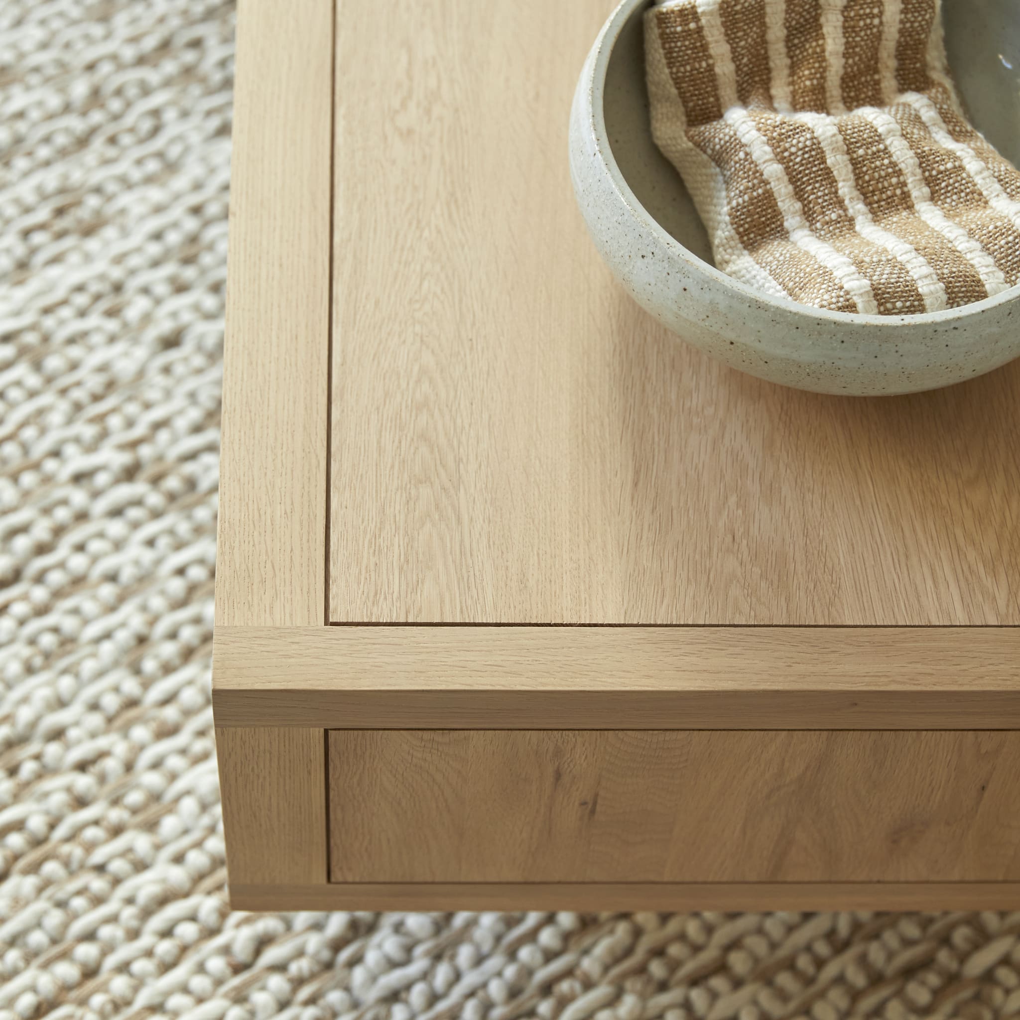 Tikamoon Jonàk coffee table in solid oak, side view