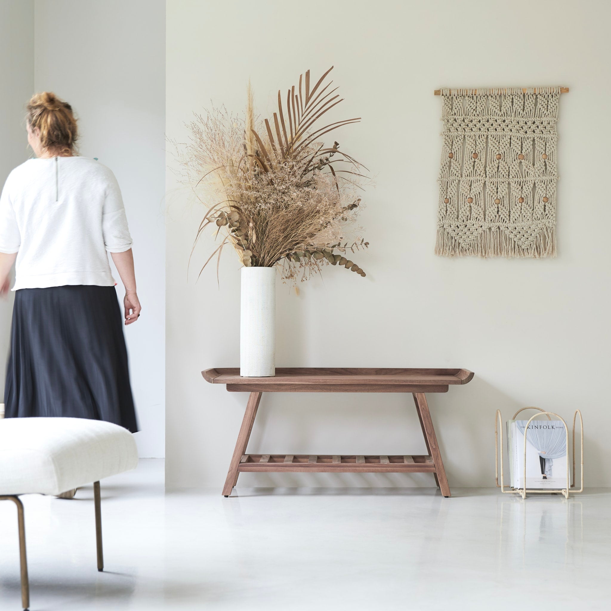 Tikamoon Pampa low console table in solid walnut