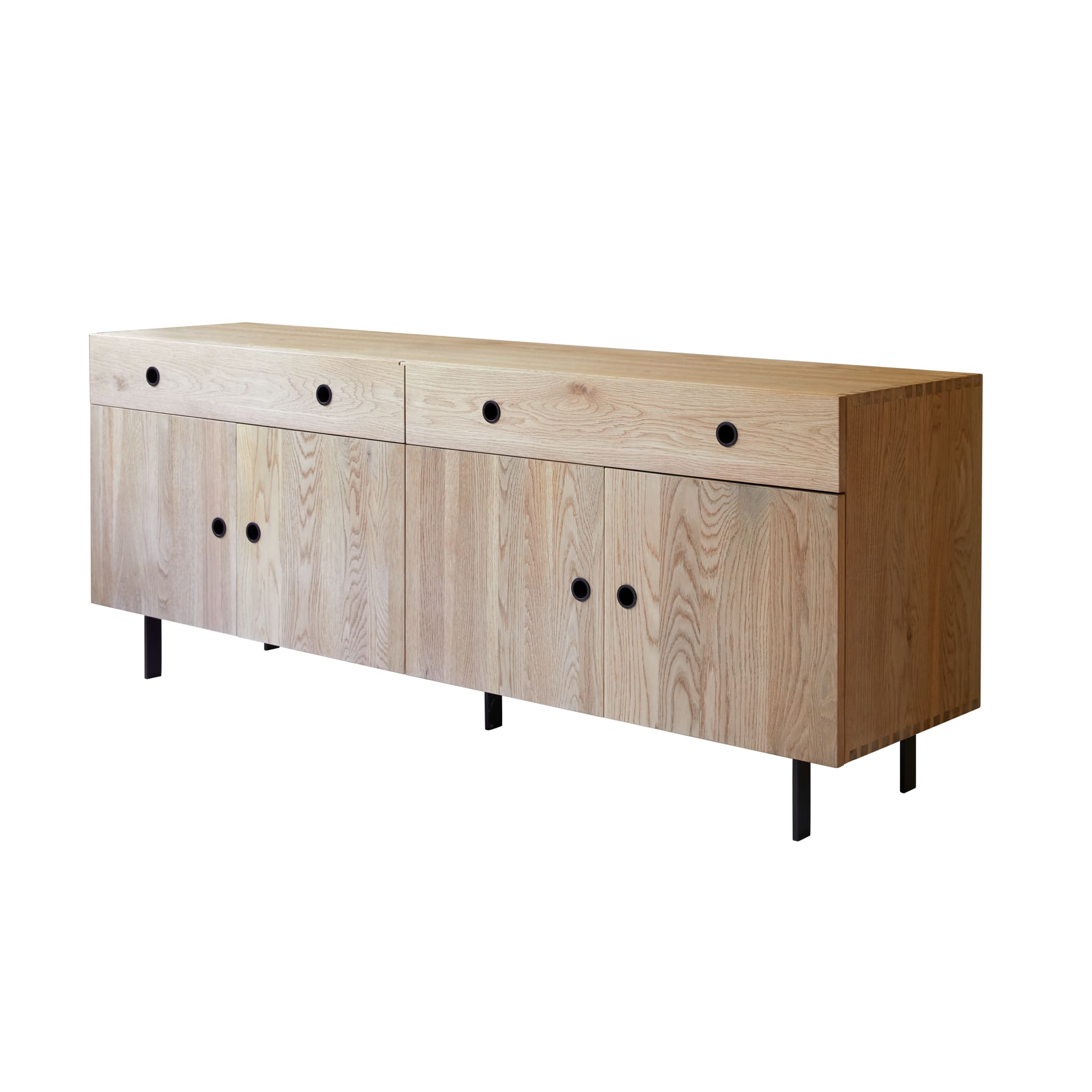 Close-up of leg and base joinery on the Tikamoon Jeanne sideboard
