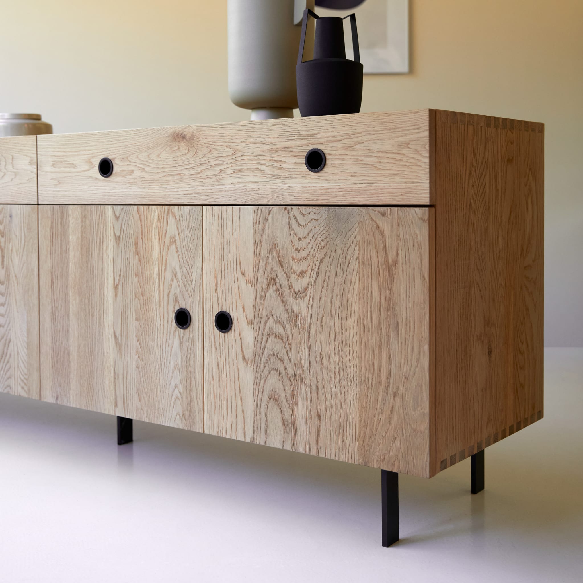 Tikamoon Jeanne sideboard in solid oak, opposite side view