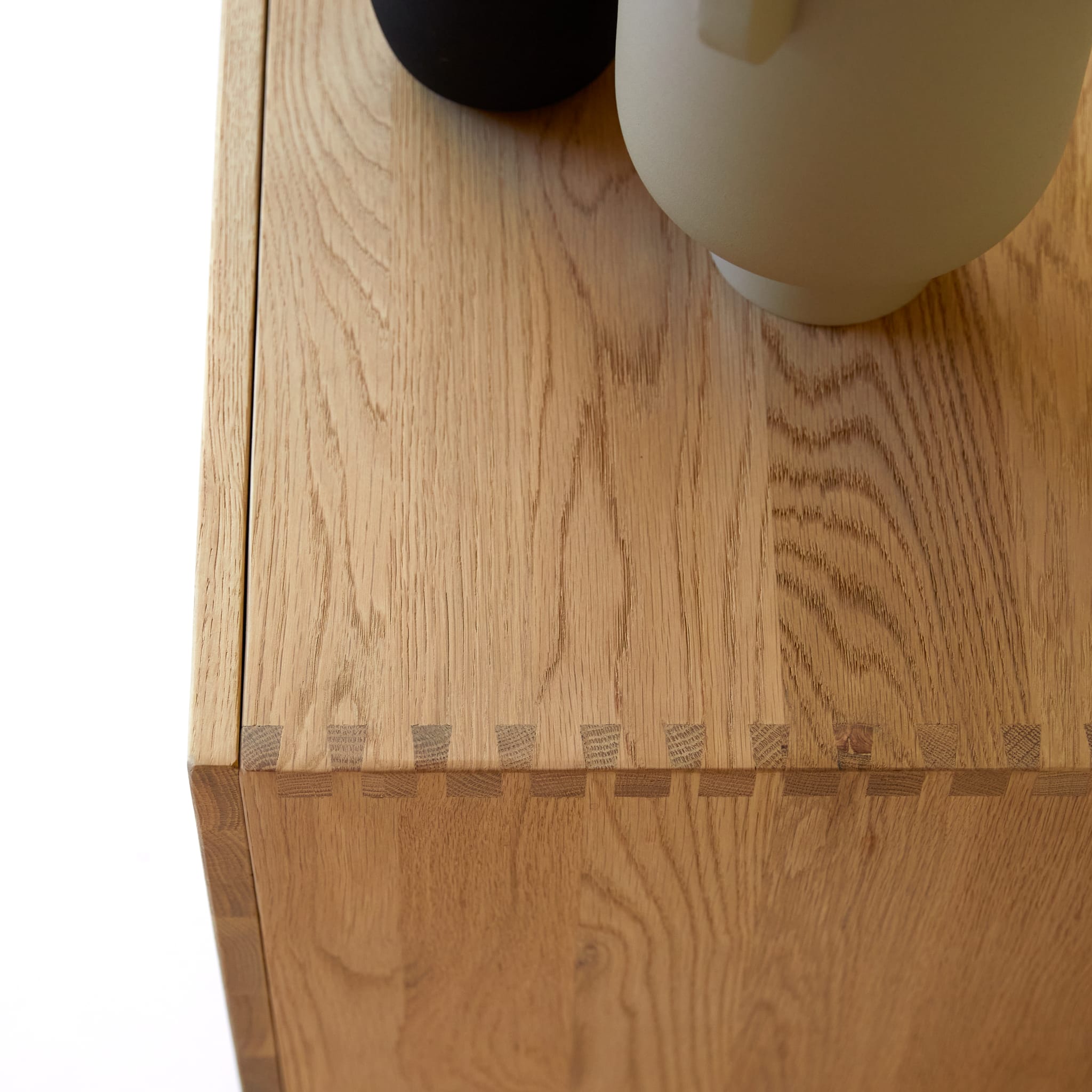 Tikamoon Jeanne sideboard in solid oak, side view