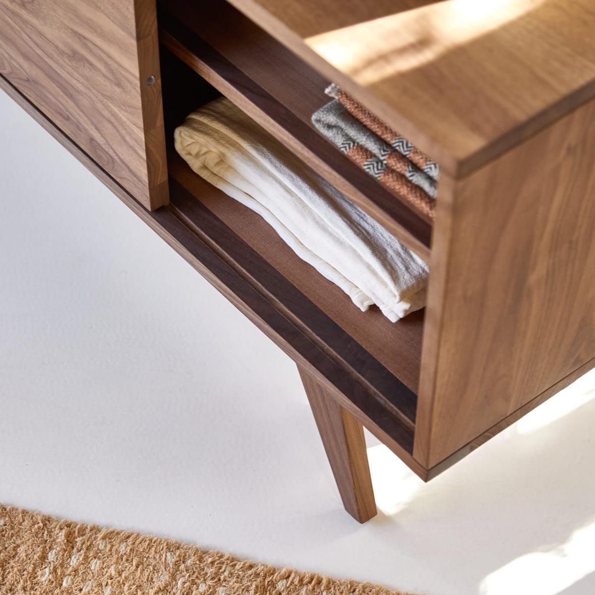 Tikamoon Esmée TV stand in solid walnut, another angle