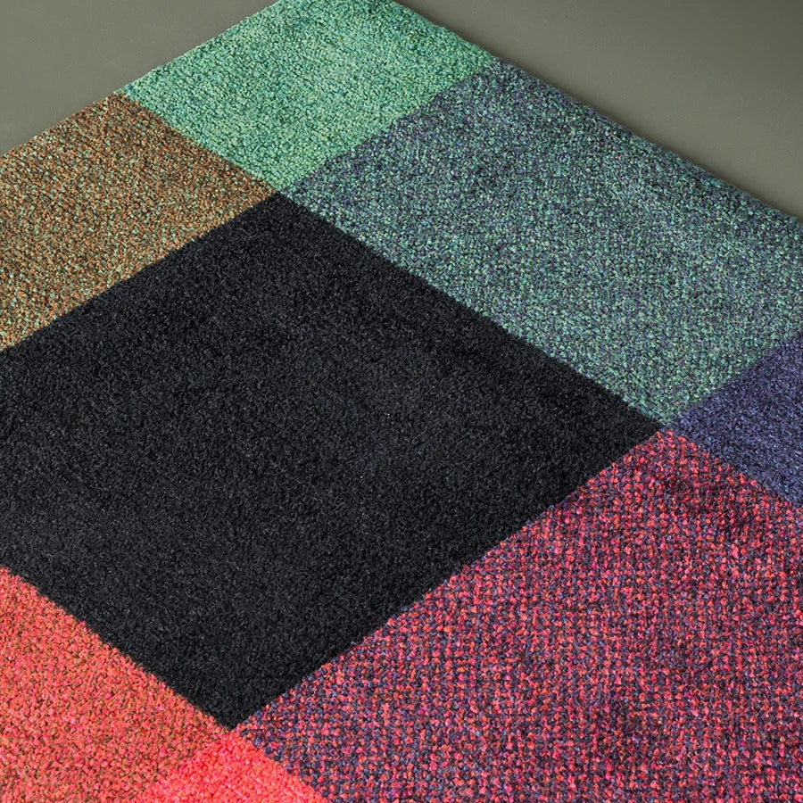 Heymat Mix Doormat in Gem, recycled PET yarn doormat, Norwegian sustainable design