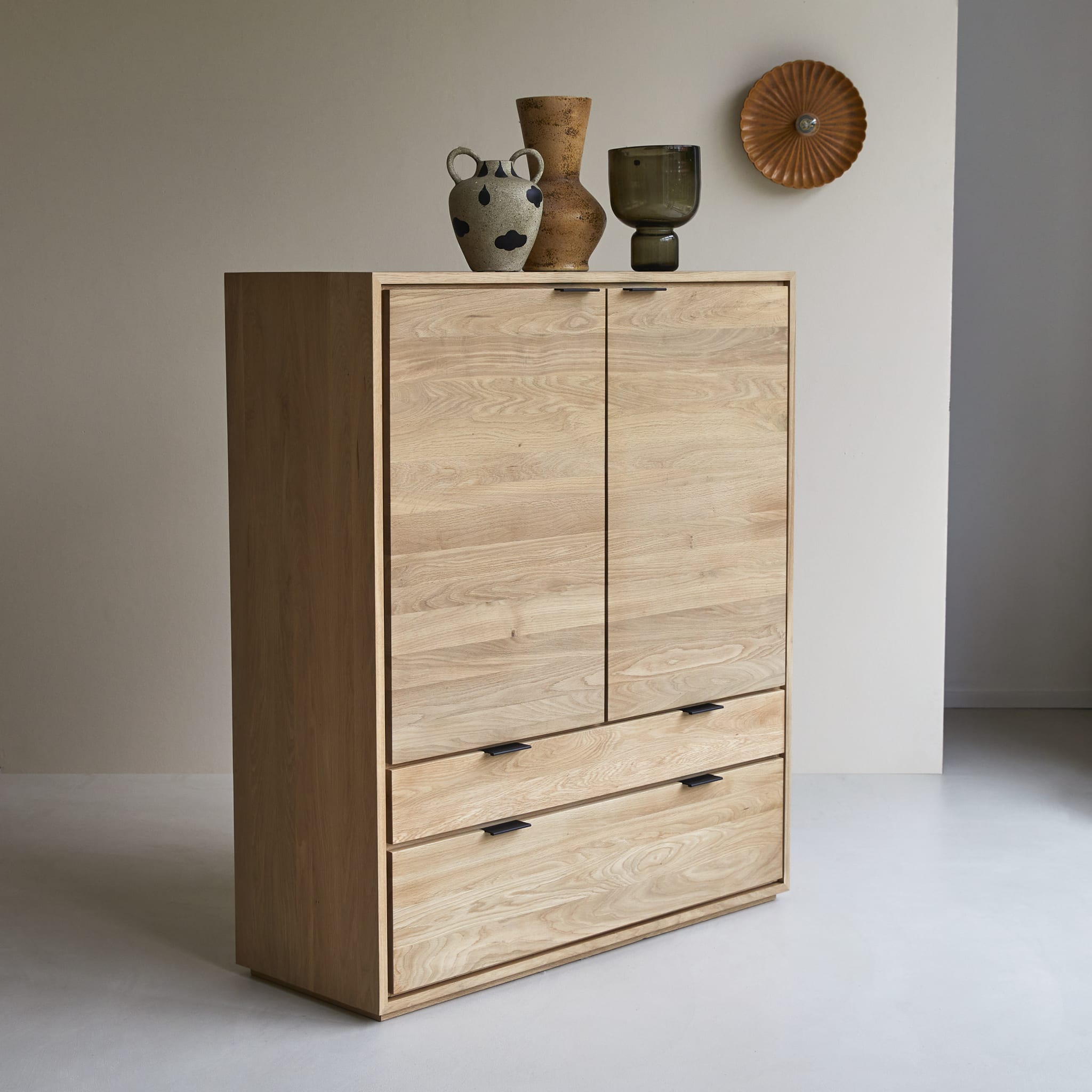 Tikamoon Senson sideboard in solid oak, side view