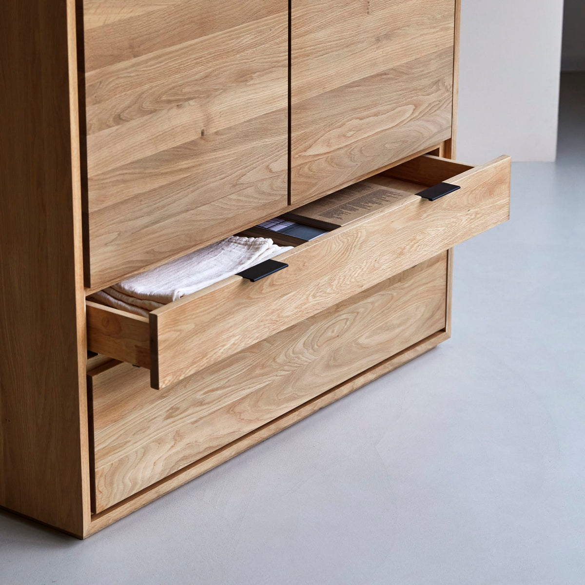 Tikamoon Senson sideboard in solid oak, rear view