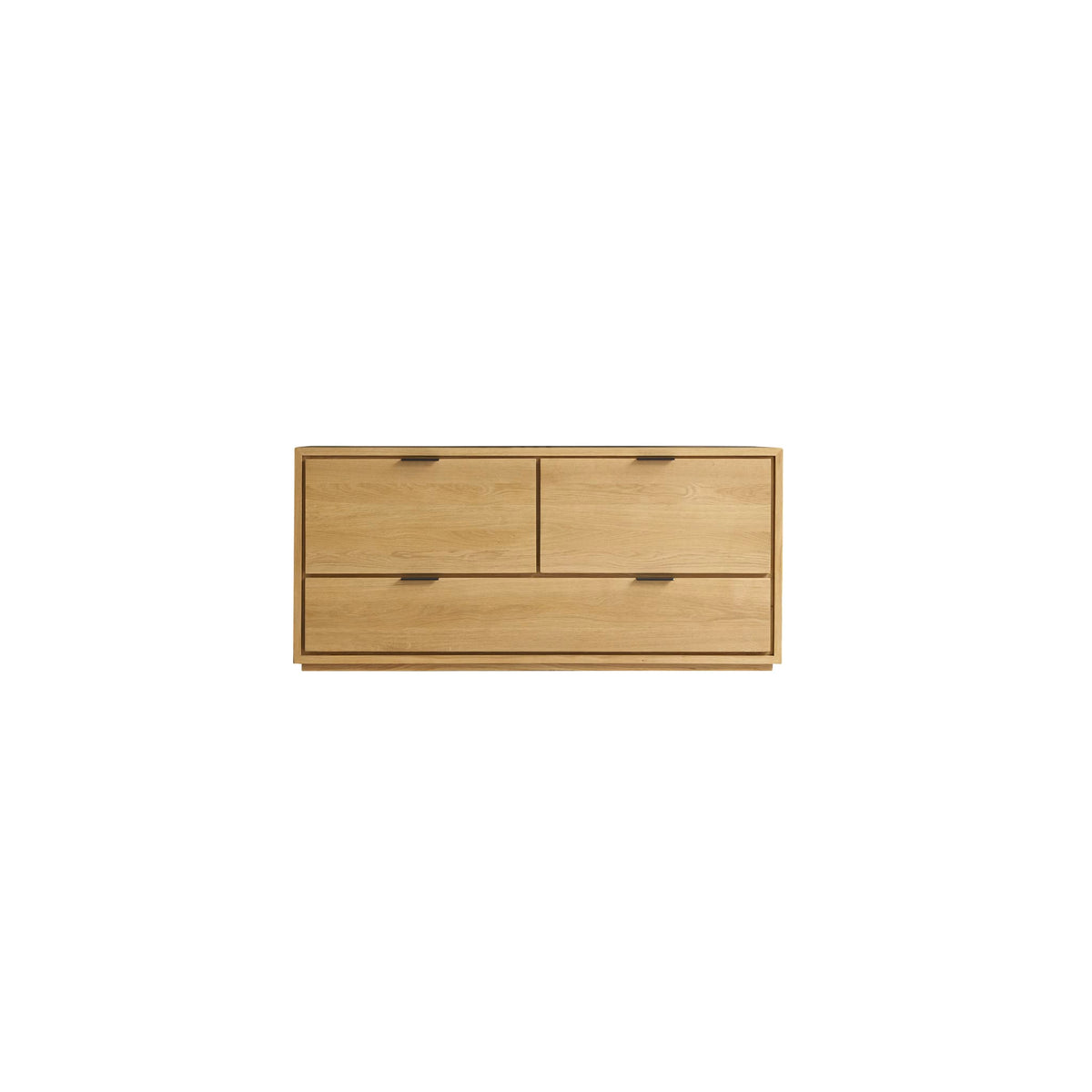 Tikamoon Senson solid oak TV stand, front view