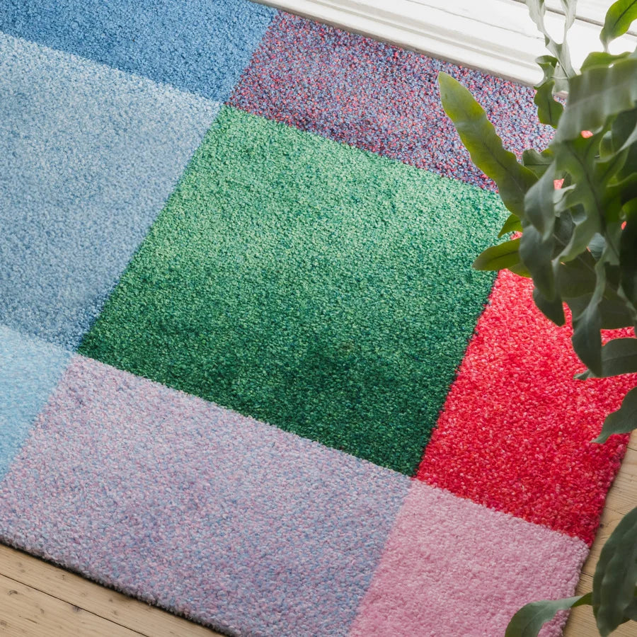 Heymat Mix Doormat in Meadow, recycled PET yarn doormat, Norwegian sustainable design
