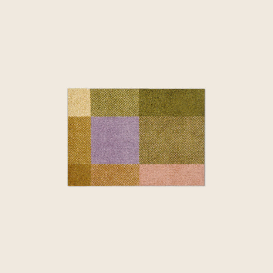 Heymat Mix Teklan in Meadow, recycled PET yarn doormat, Norwegian sustainable design