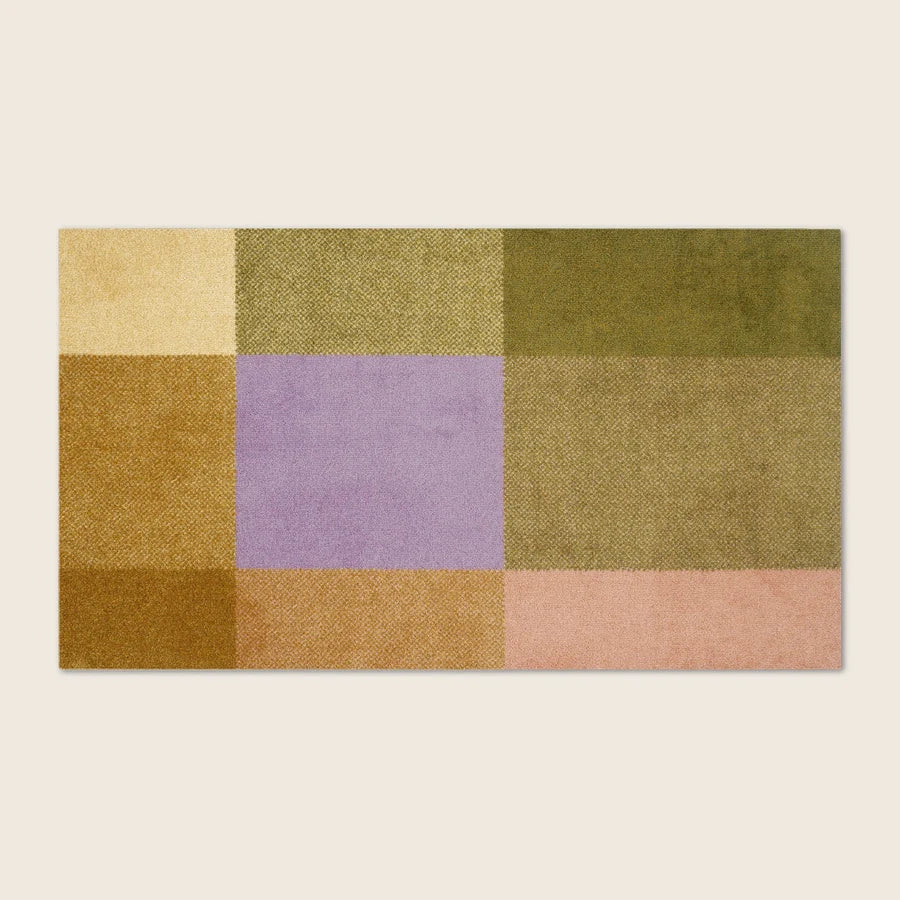 Heymat Mix Teklan in Meadow, recycled PET yarn doormat, Norwegian sustainable design