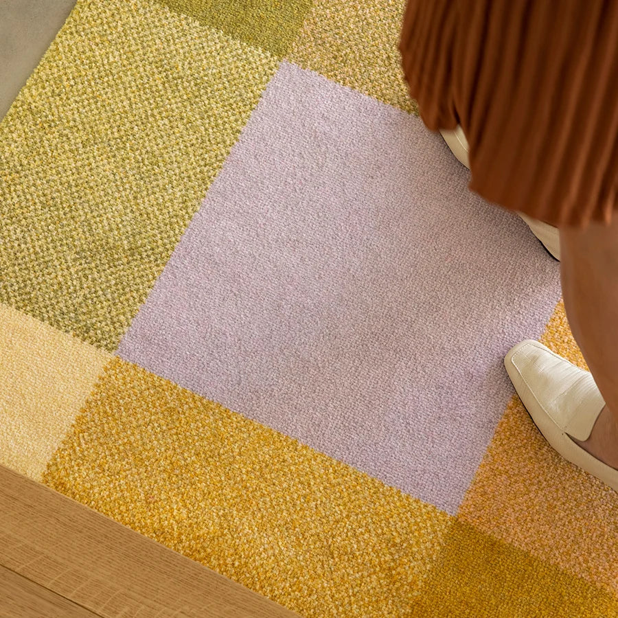 Heymat Mix Teklan in Teklan multicolor, recycled PET yarn doormat, Norwegian sustainable design