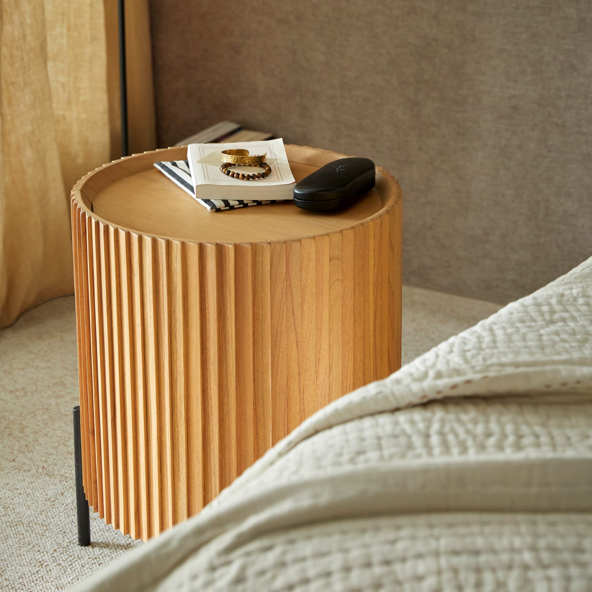 Tikamoon Lou Art Deco side table in mindi wood