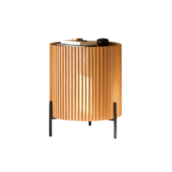 Lou Art Deco Side Table in Mindi Wood