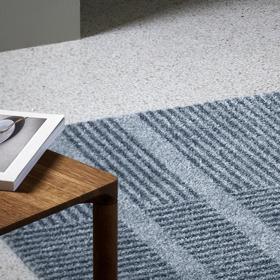 Heymat Løype Doormat in Cloudy Grey, recycled PET yarn doormat, Norwegian sustainable design