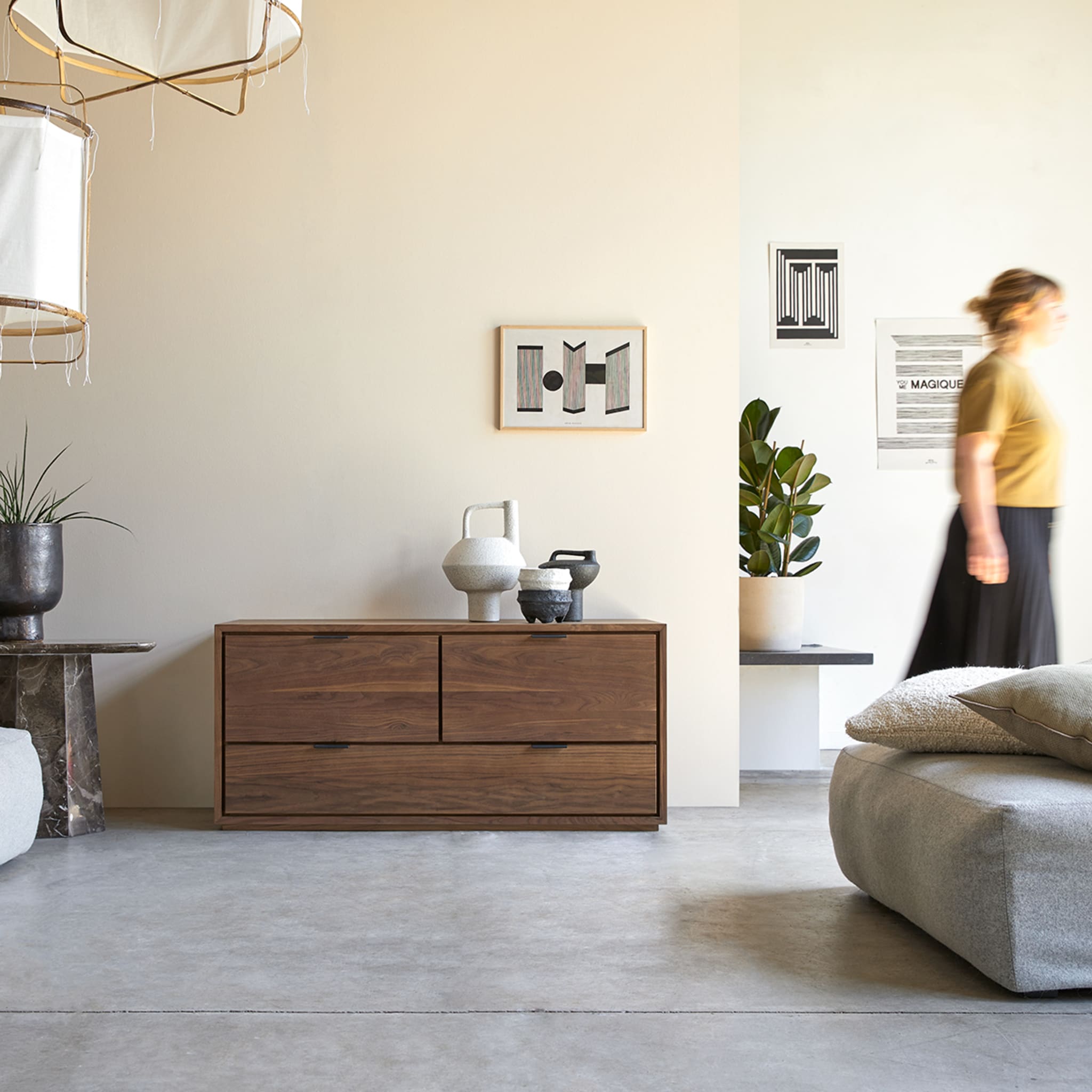 Tikamoon Senson TV stand in solid walnut