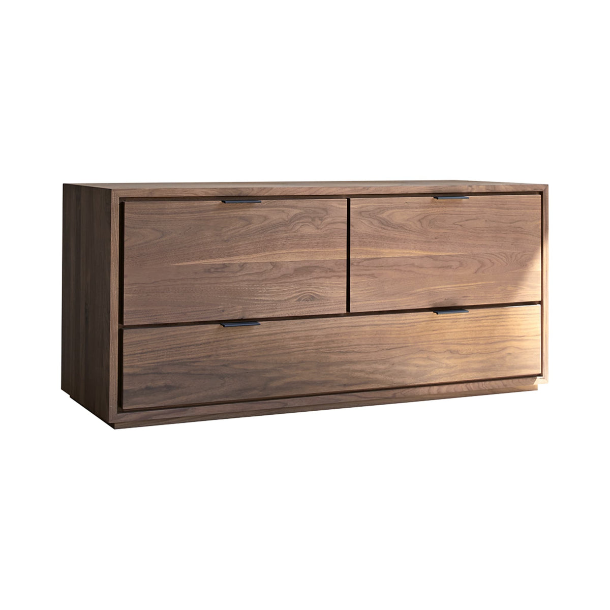 Close-up of walnut wood grain on the Tikamoon Senson TV stand