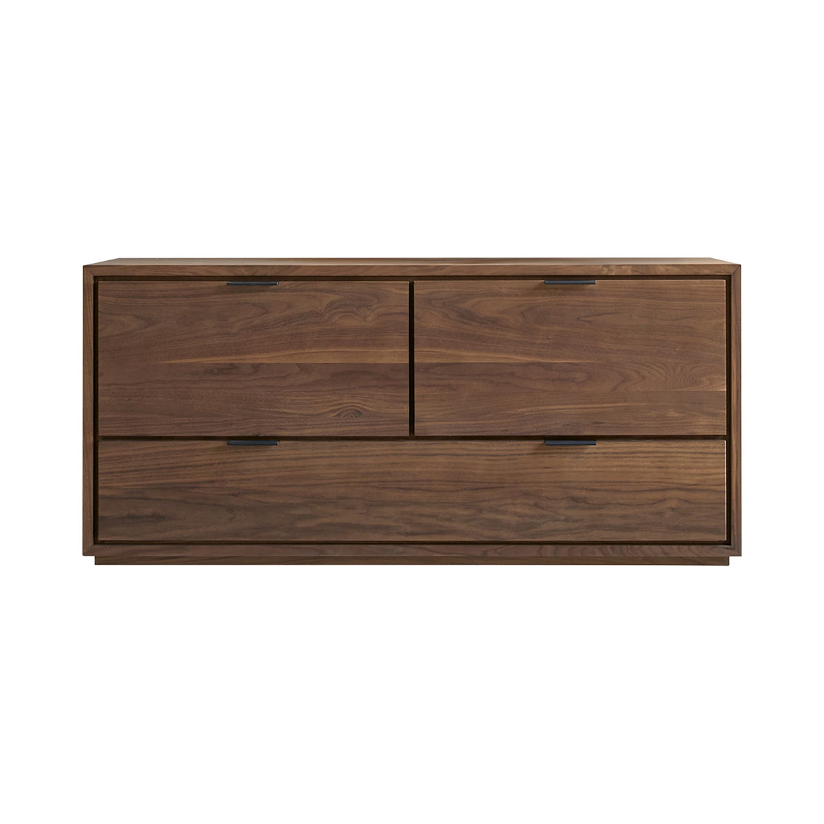 Close-up of drawer front and pull on the Tikamoon Senson TV stand