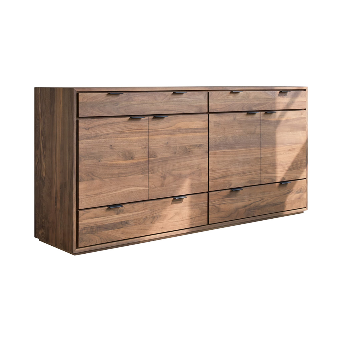 Tikamoon Senson sideboard in solid walnut, styled against a kitchen wall