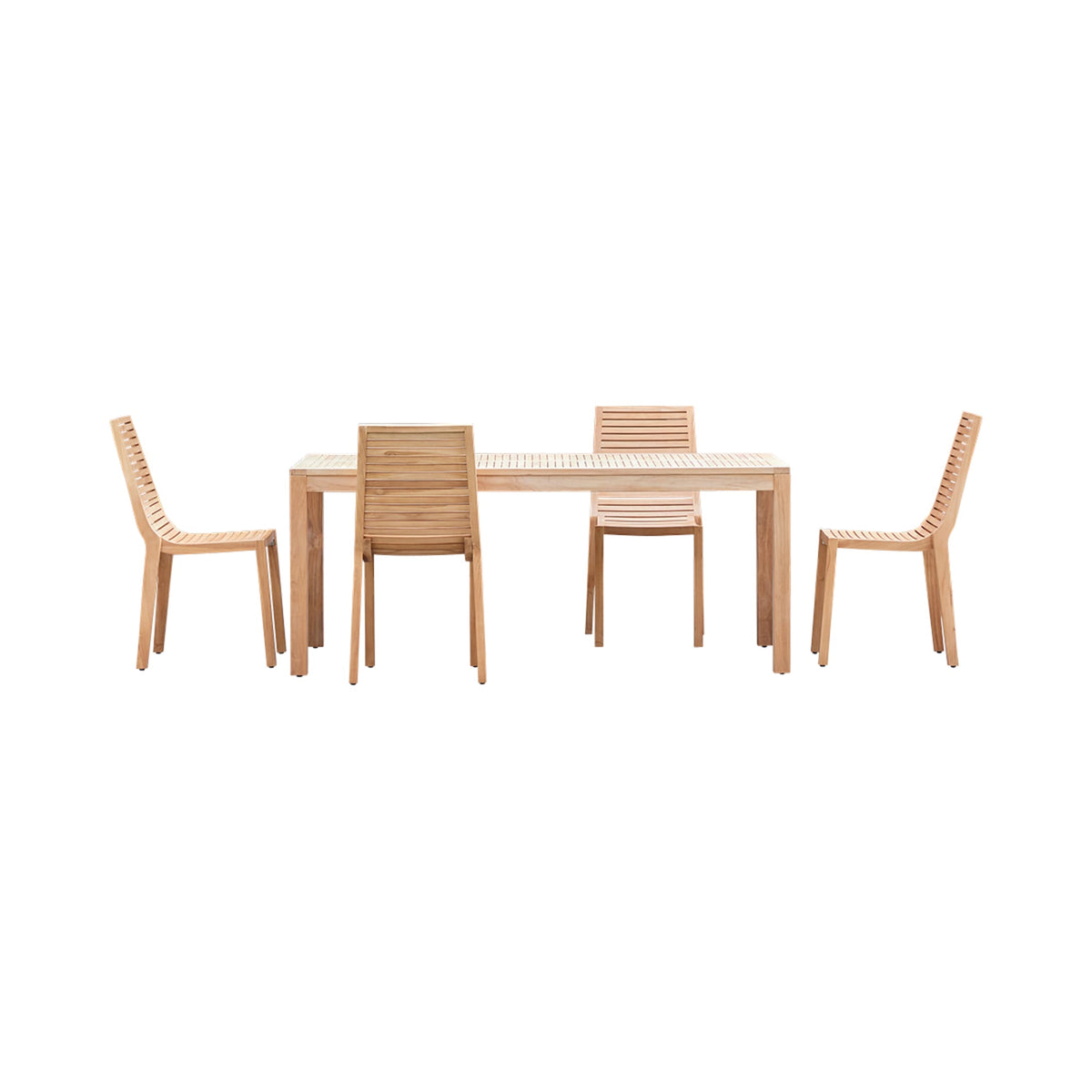 Tikamoon Teo teak outdoor dining set styled on a terrace