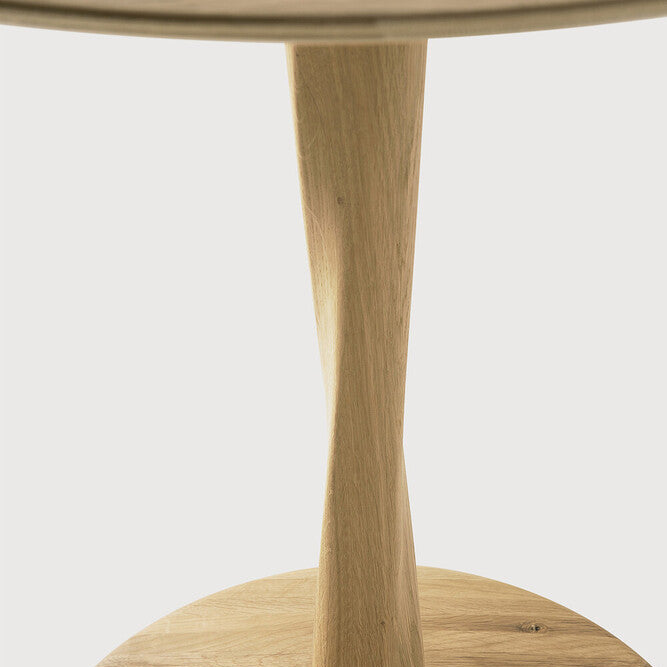 Ethnicraft Torsion Round Dining Table, FSC-certified solid wood furniture by Belgian brand
