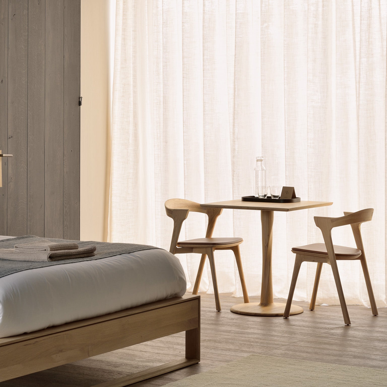 Ethnicraft Torsion Square Dining Table, FSC-certified solid wood furniture by Belgian brand