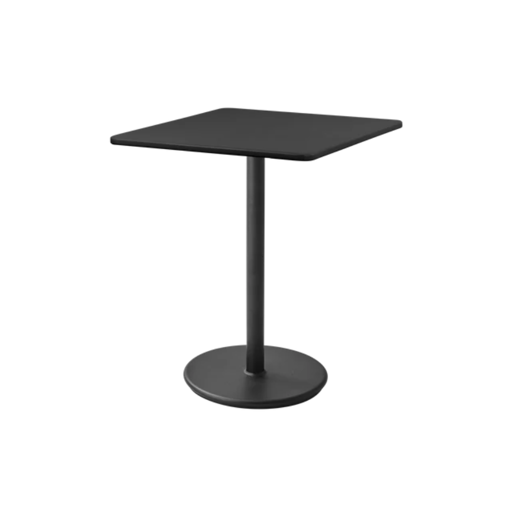 Cane-line Go Café Table Square 30×30" in Lava Gray, aluminum