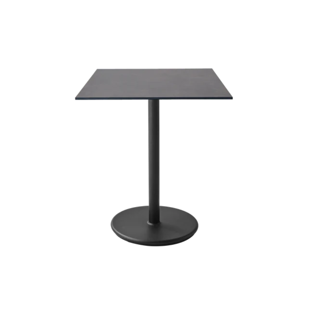 Cane-line Go Café Table Square 30×30" in Lava Gray with Dark Gray table top, aluminum