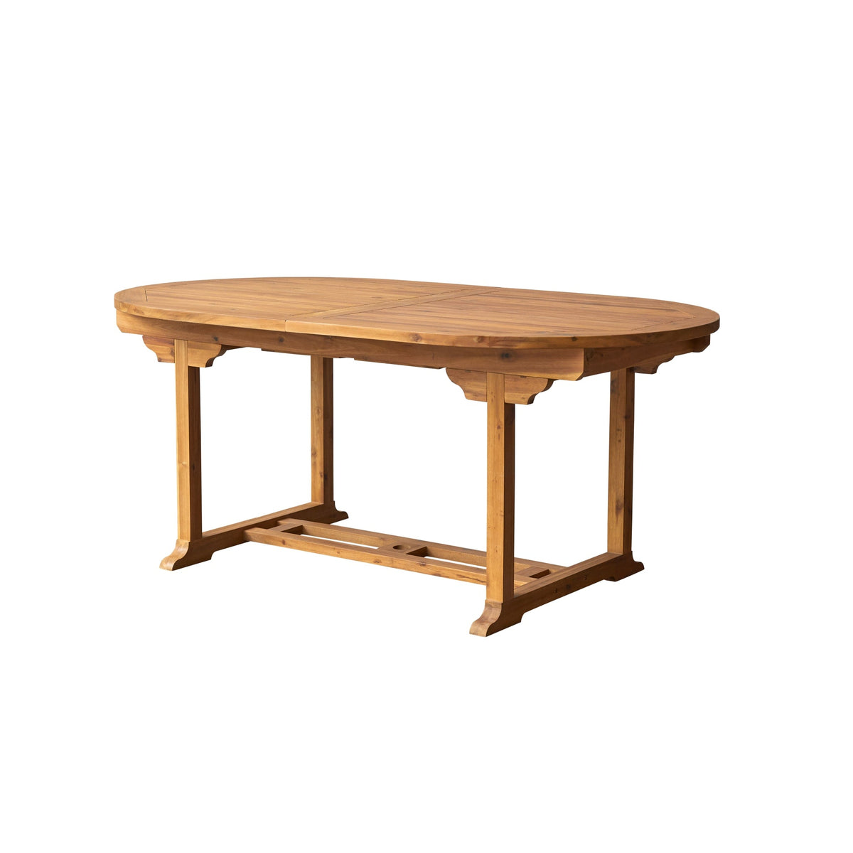 Tikamoon Capri oval extending garden table in solid acacia, styled in a backyard