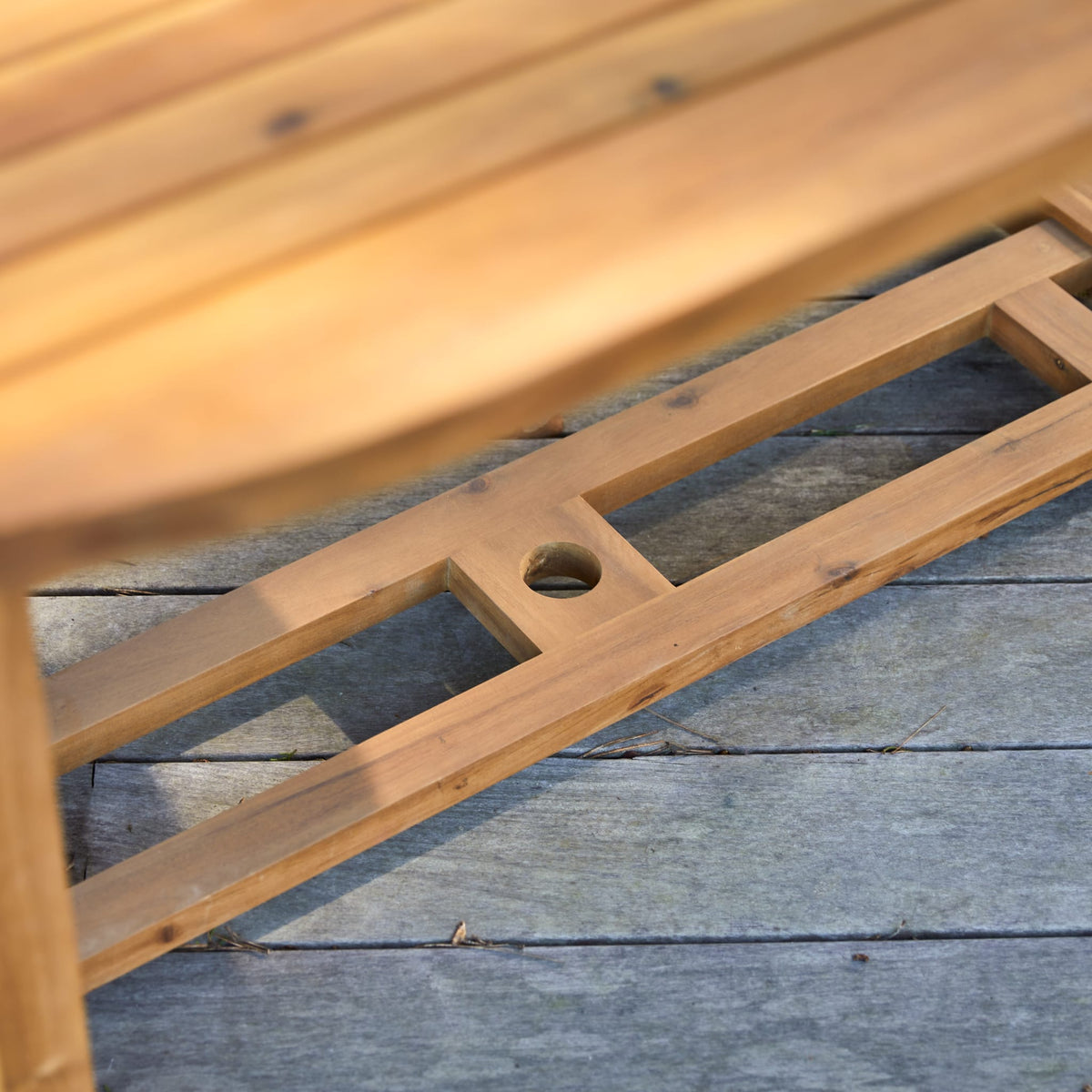 Tikamoon Capri acacia dining chair, front view