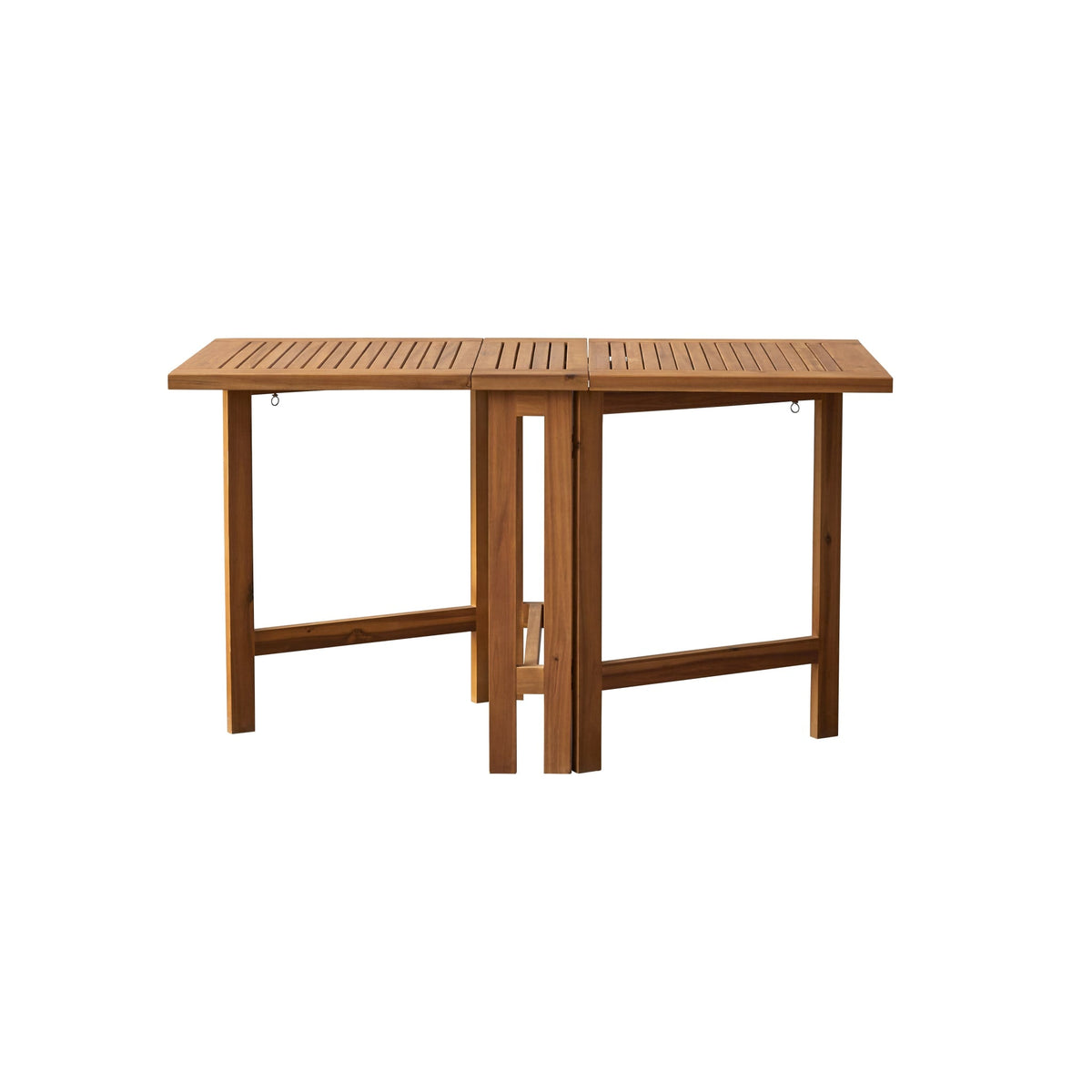 Tikamoon Capri folding garden table in solid acacia, styled on a terrace
