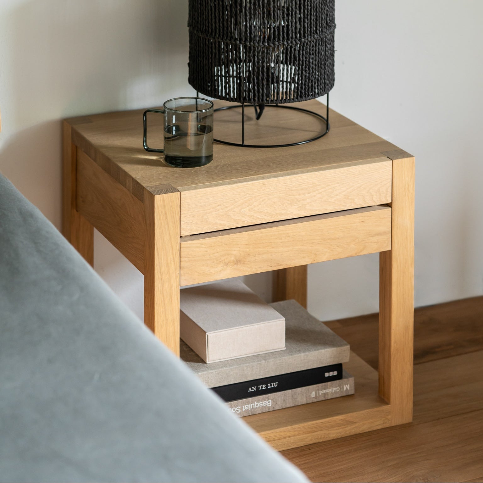 Ethnicraft Azur Bedside Table, FSC-certified solid wood furniture by Belgian brand