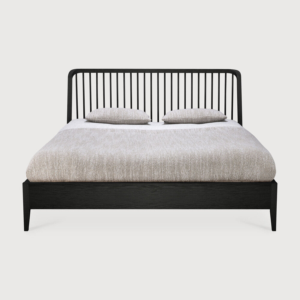 Ethnicraft Oak Spindle Bed in oak, FSC-certified solid oak, Belgian solid wood furniture