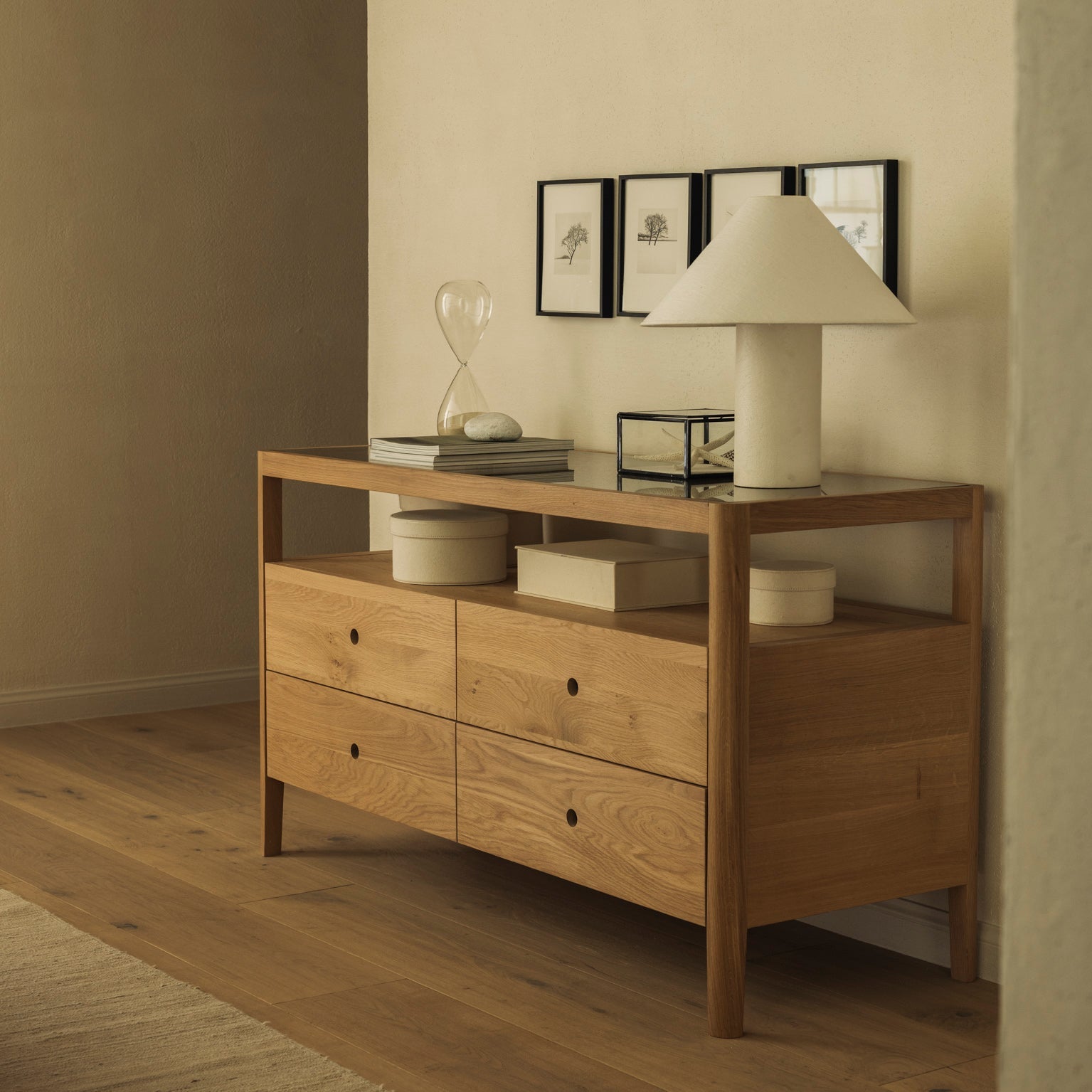 Ethnicraft Spindle Dresser in oak, FSC-certified solid oak, Belgian solid wood furniture