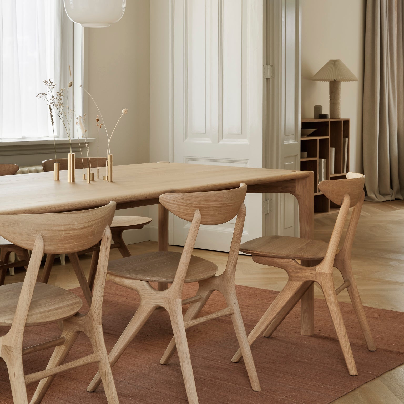 Ethnicraft PI Dining Table styled in a dining room