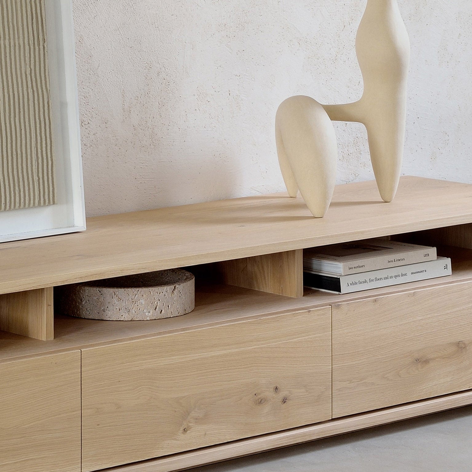 Ethnicraft Shadow TV Cupboard in oak, FSC-certified solid oak