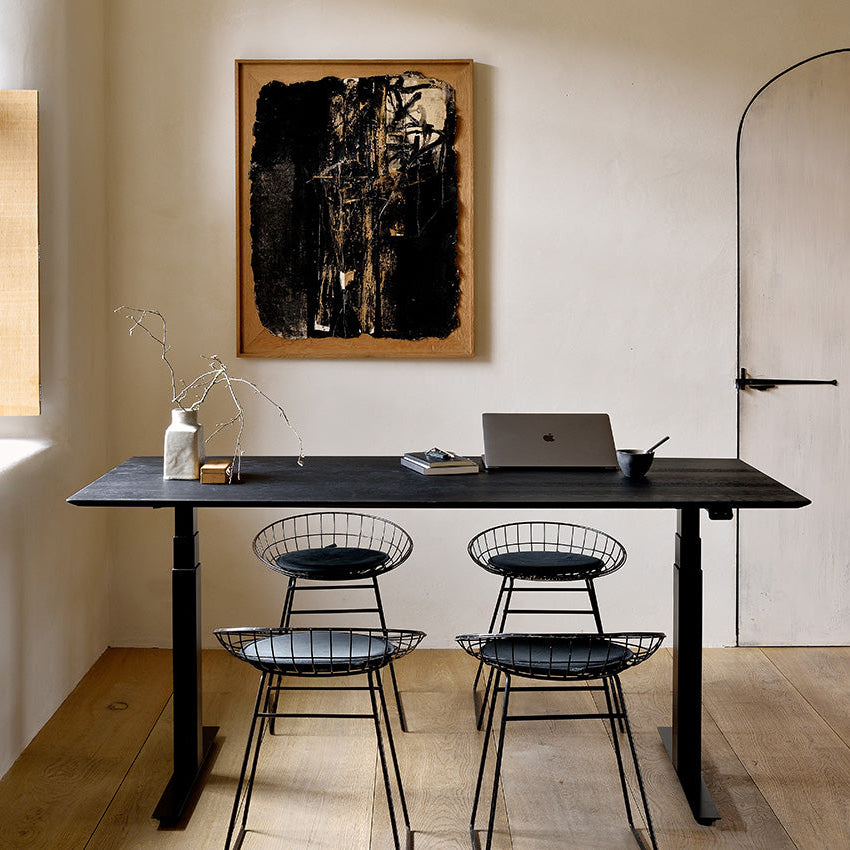 Ethnicraft Bok Adjustable Desk in oak, FSC-certified solid oak, Belgian solid wood furniture