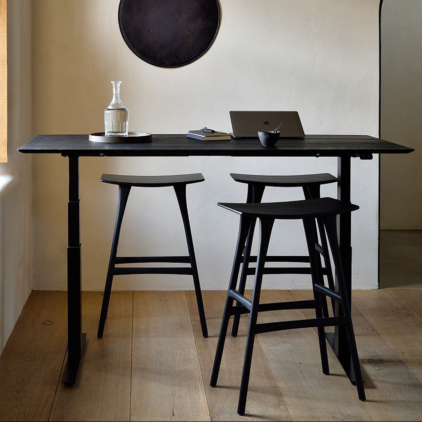 Ethnicraft Bok Adjustable Desk in oak, FSC-certified solid oak, Belgian solid wood furniture