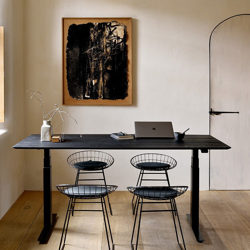Ethnicraft Bok Adjustable Desk Table Top in oak, FSC-certified solid oak, Belgian solid wood furniture