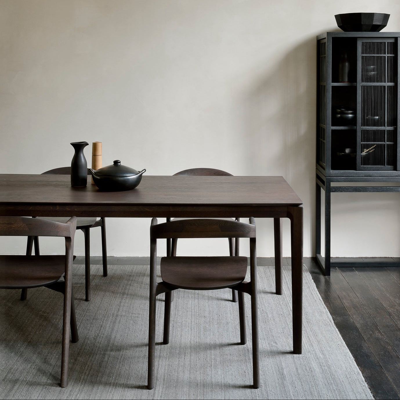 Ethnicraft Bok Dining Table in oak styled in a dining room