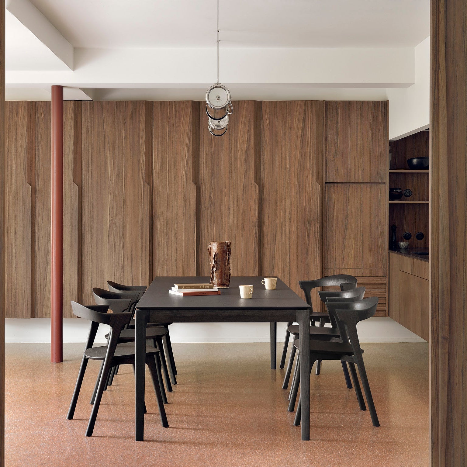 Ethnicraft Bok Dining Chair in oak styled in a dining room