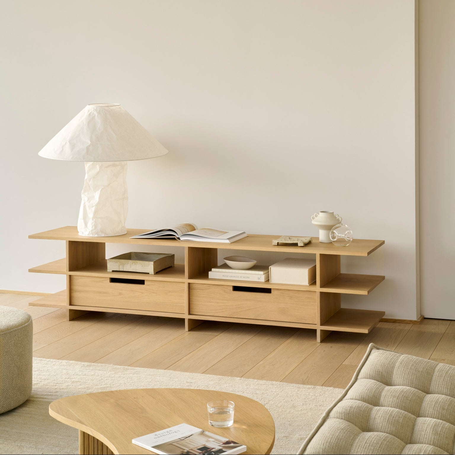 Ethnicraft Kabuki TV Cupboard in oak, FSC-certified solid oak