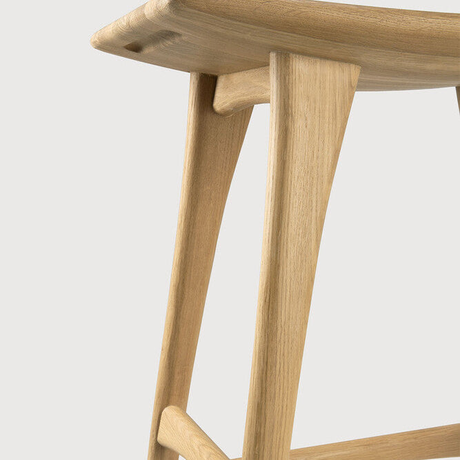 Ethnicraft Osso Bar Stool, FSC-certified solid wood furniture by Belgian brand