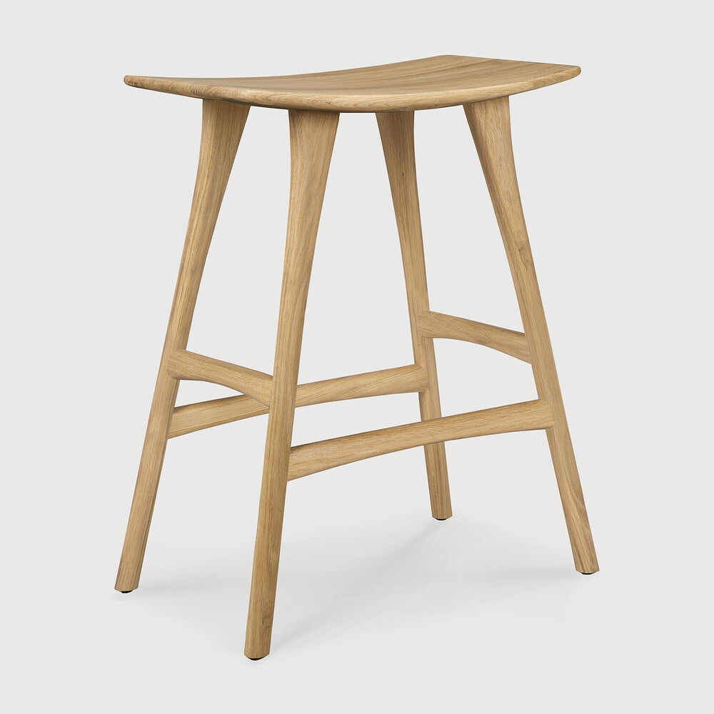 Ethnicraft Osso Bar Stool, FSC-certified solid wood furniture by Belgian brand