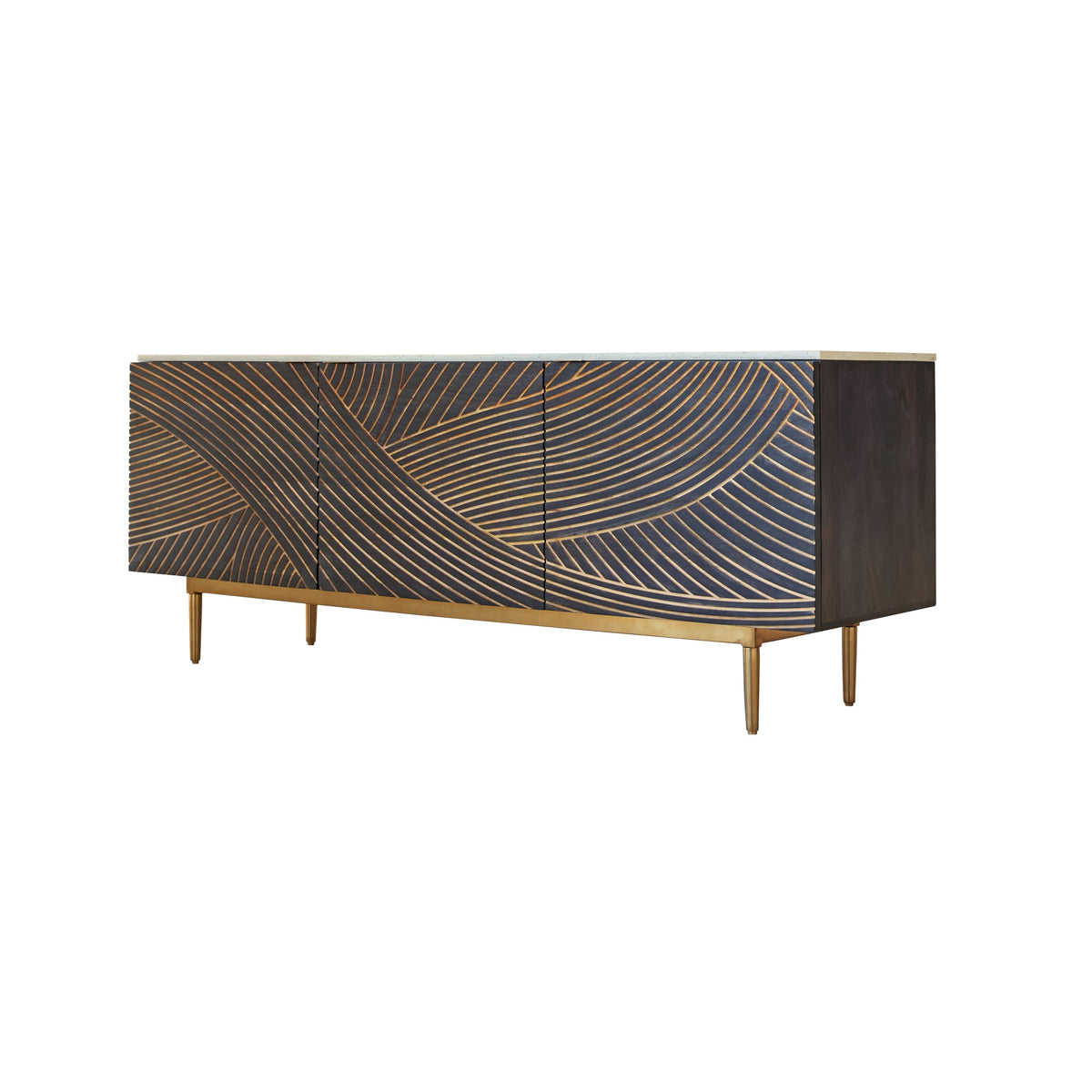 Tikamoon Bilal mango sideboard in a styled interior, wide view