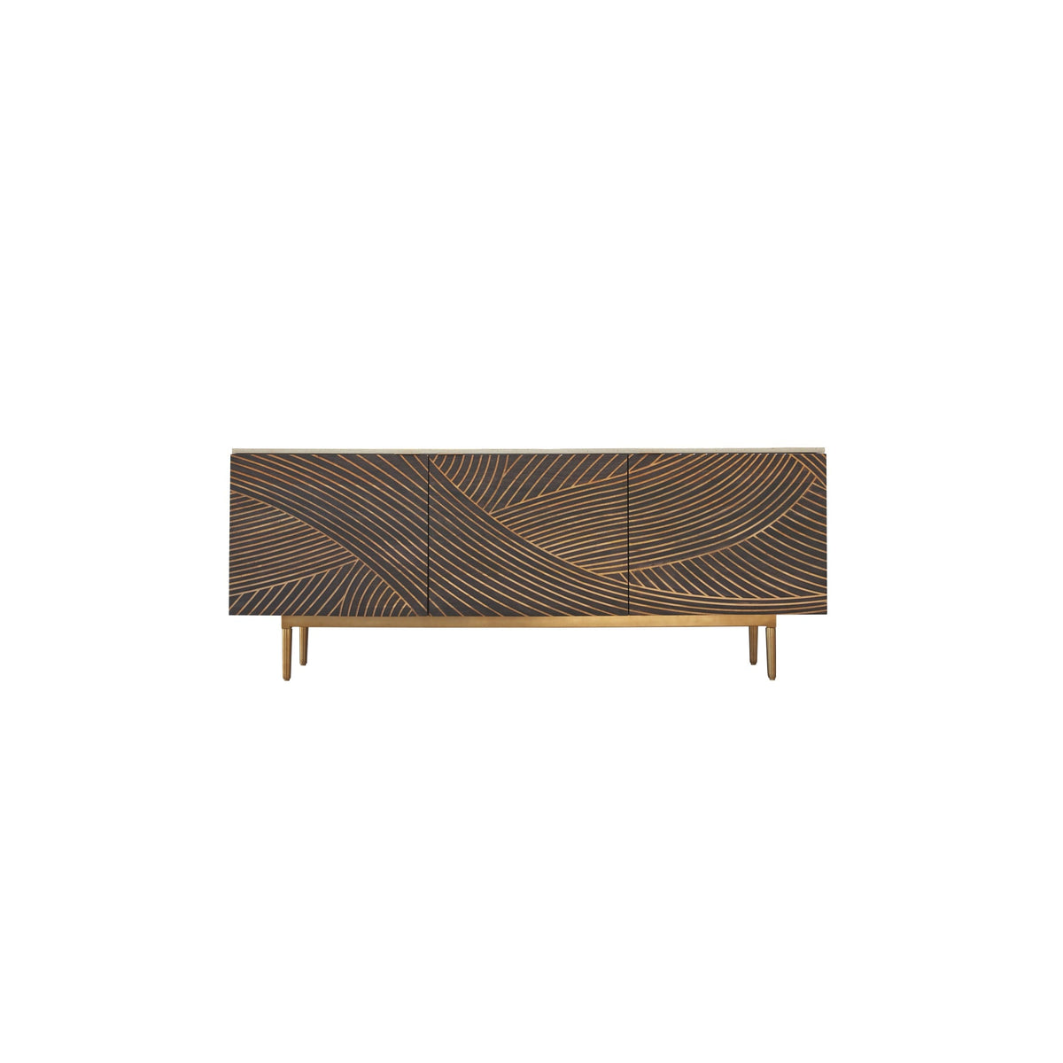 Tikamoon Bilal mango sideboard styled in a living room