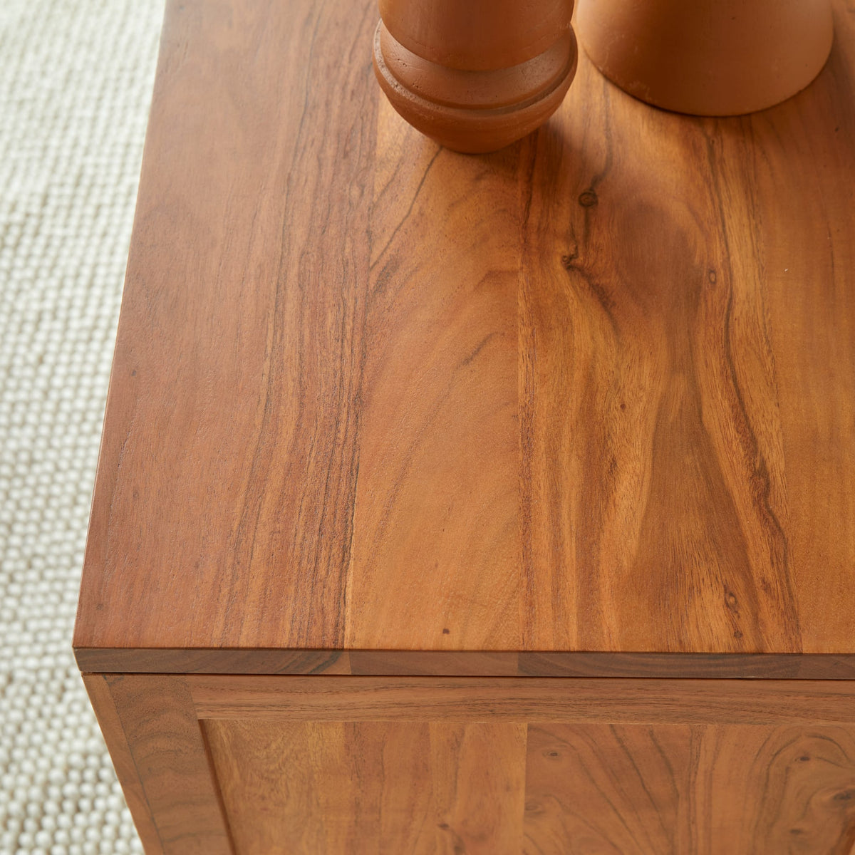 Tikamoon Bonnie acacia TV stand, side profile