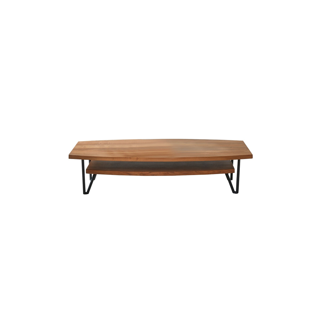 Tikamoon Bonnie coffee table in solid acacia with metal legs, styled in a living room