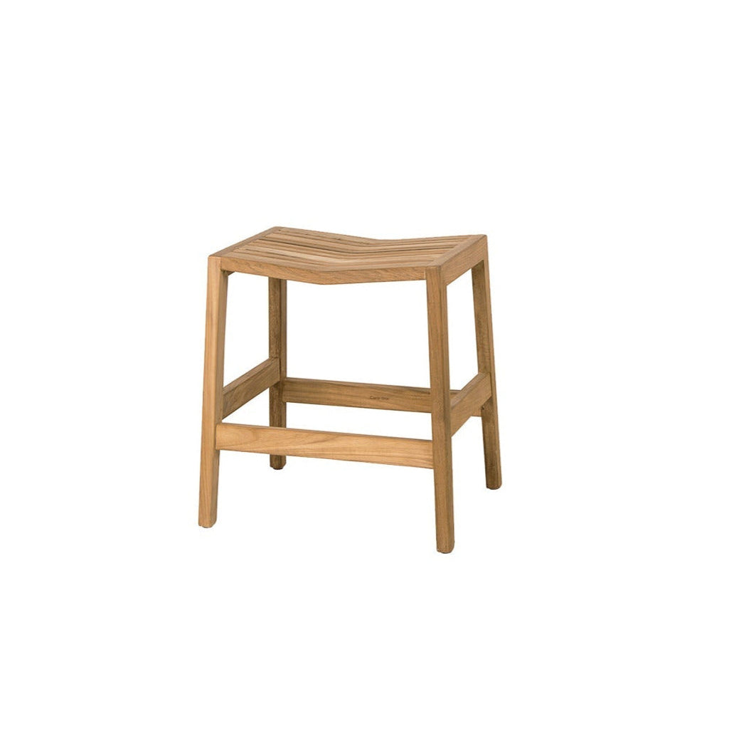 Cane-line Flip stool in FSC-certified teak, Danish outdoor design