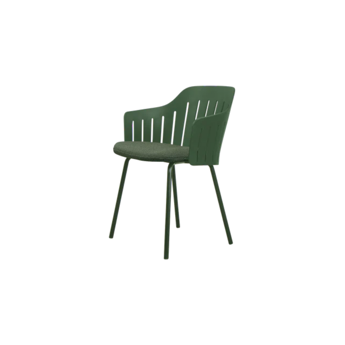 Cane-line Choice Chair with 4 Legs INDOOR/OUTDOOR in Dark Green with Dark Green - Rise cushion